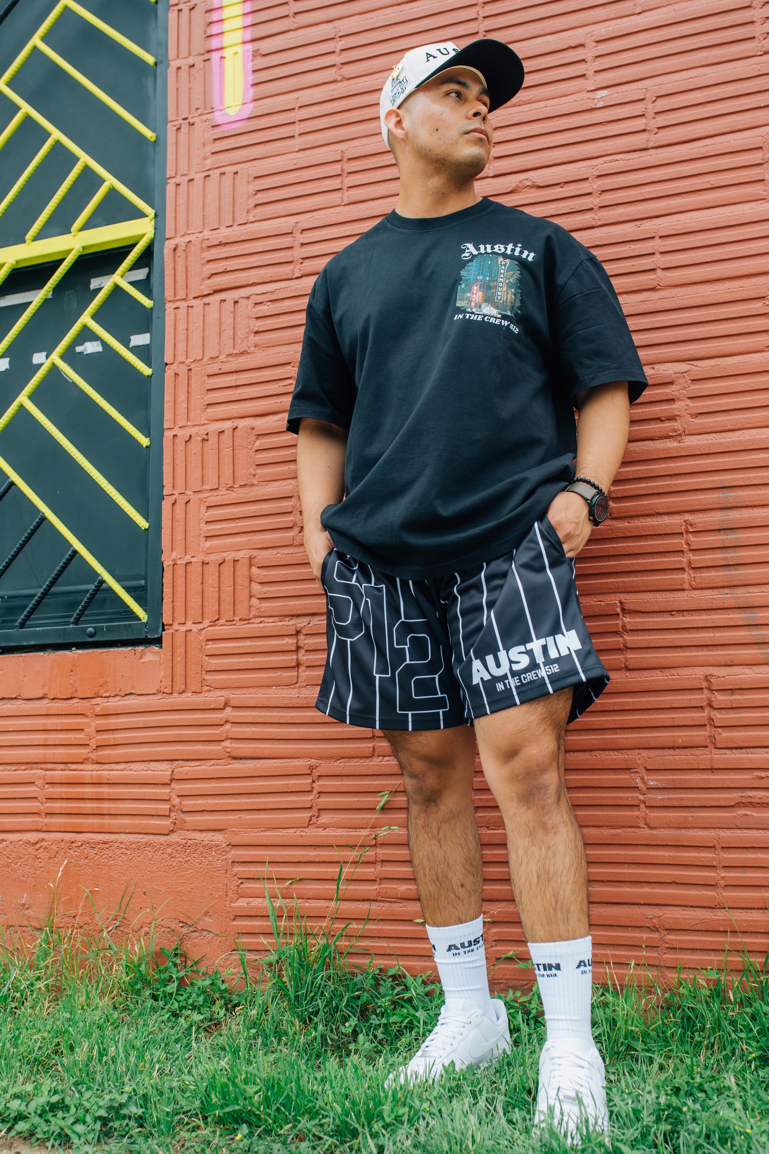 512 Crew Shorts - Black/white stripes