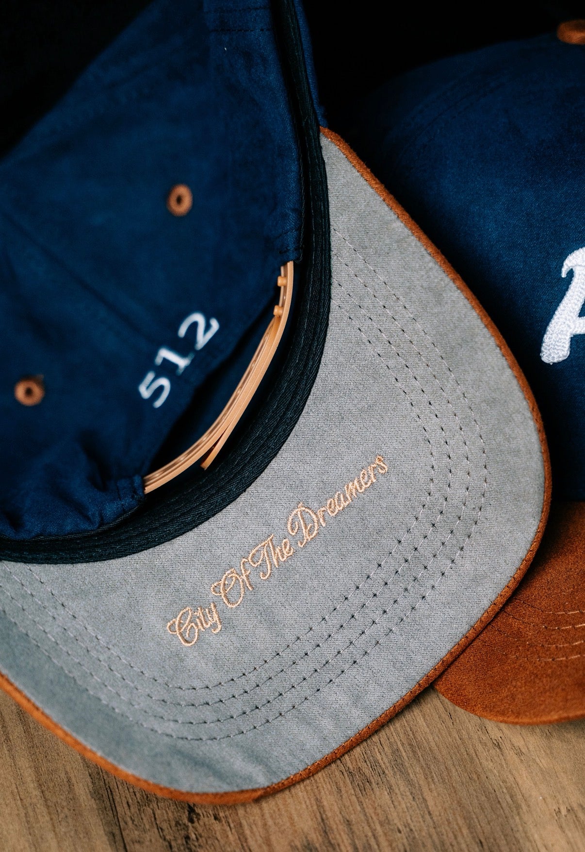 ATX Suede Snapback - Navy/Brown