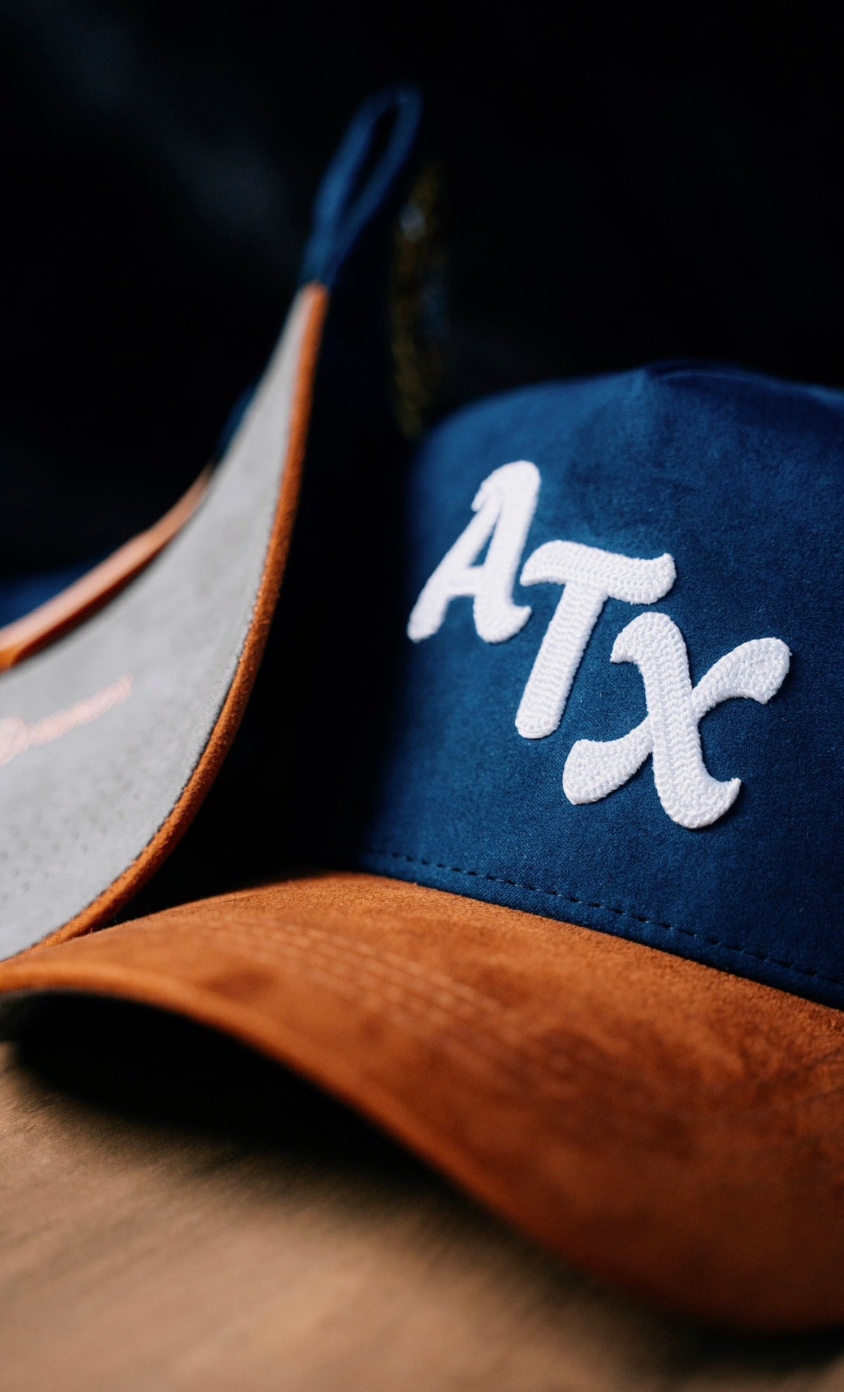 ATX Suede Snapback - Navy/Brown