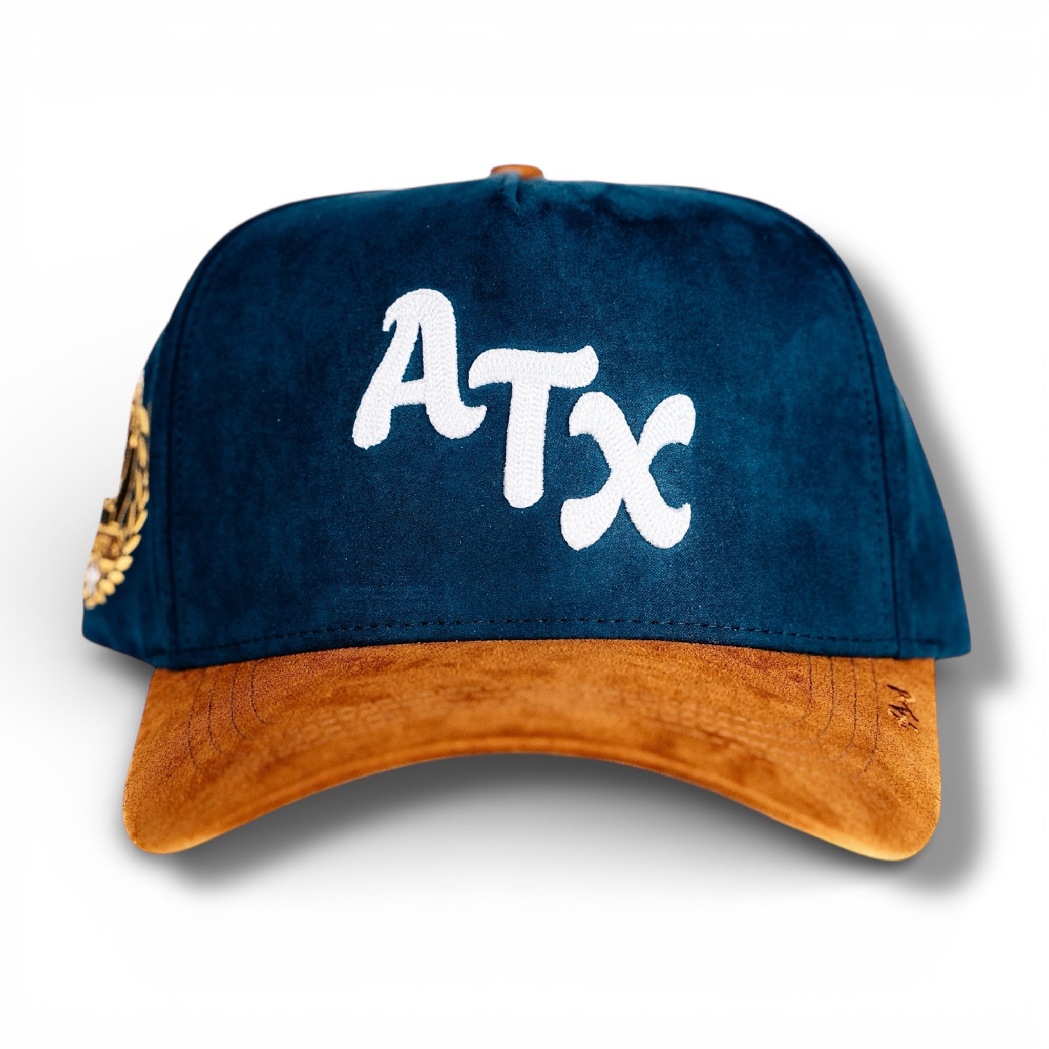 ATX Suede Snapback - Navy/Brown