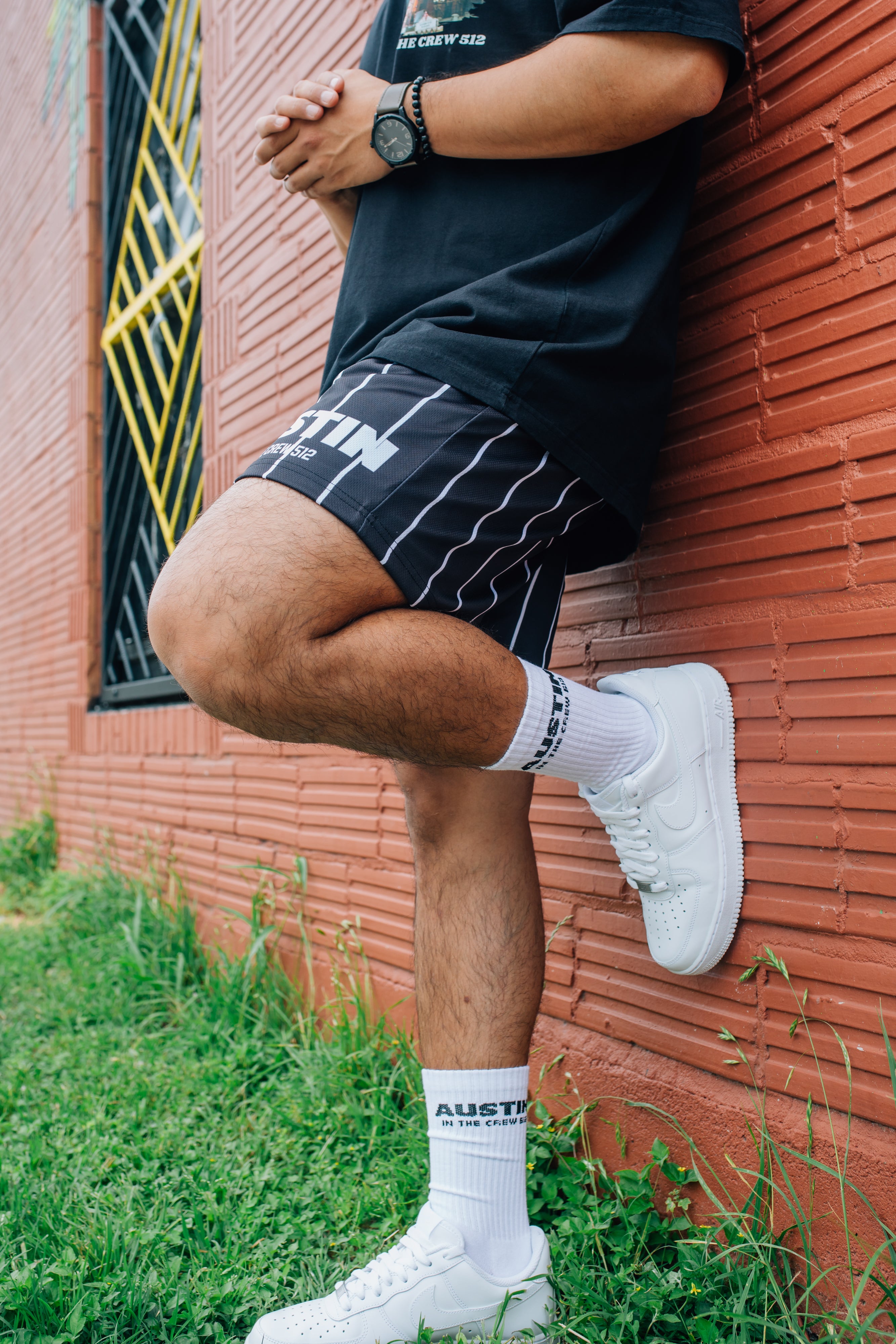 512 Crew Shorts - Black/white stripes