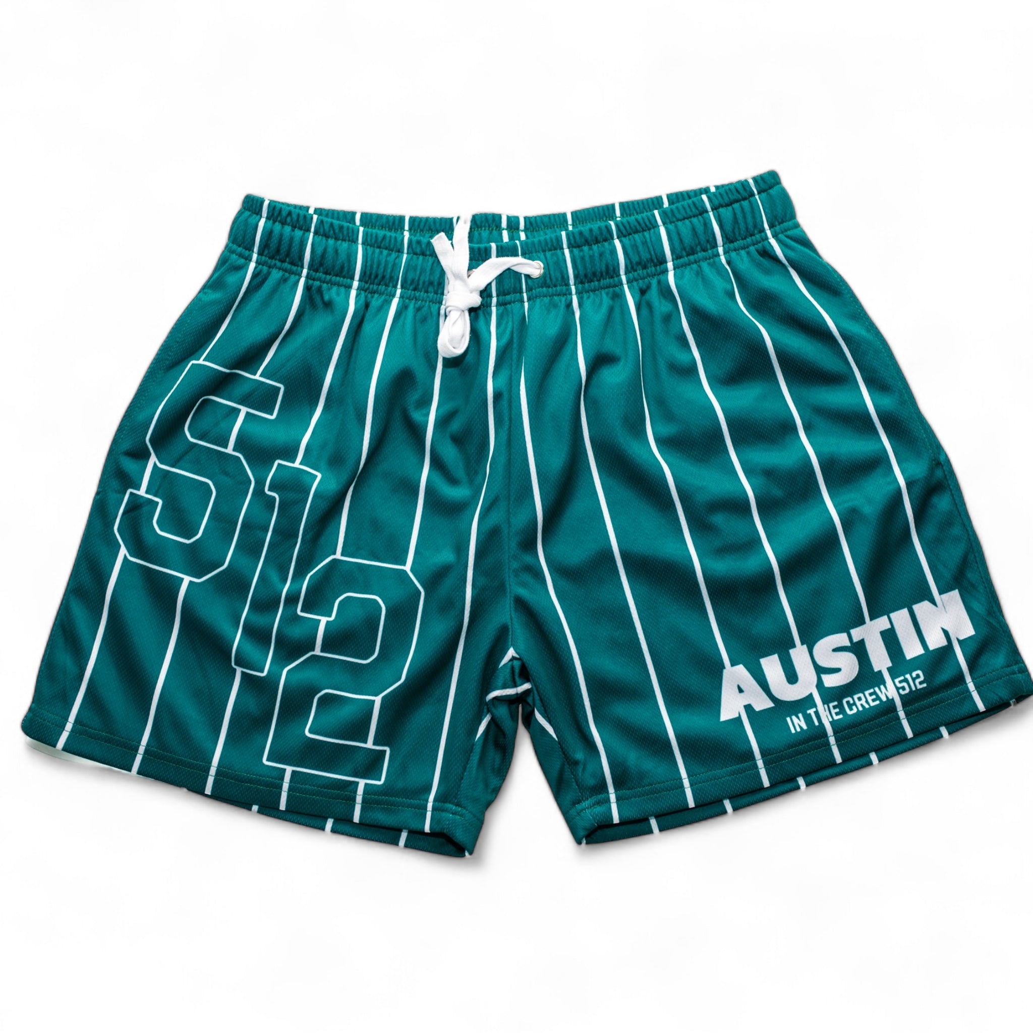 512 Crew Shorts - Green/white stripes