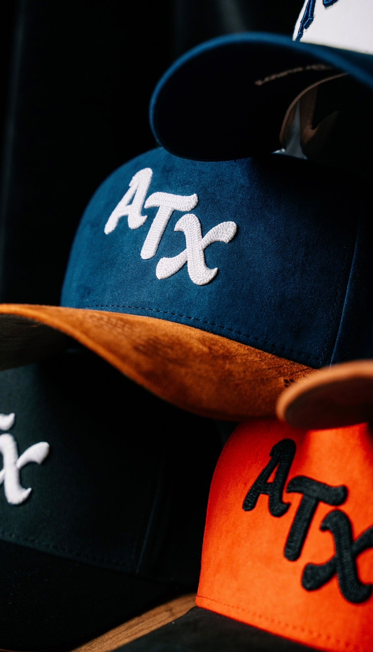 ATX Suede Snapback - Navy/Brown