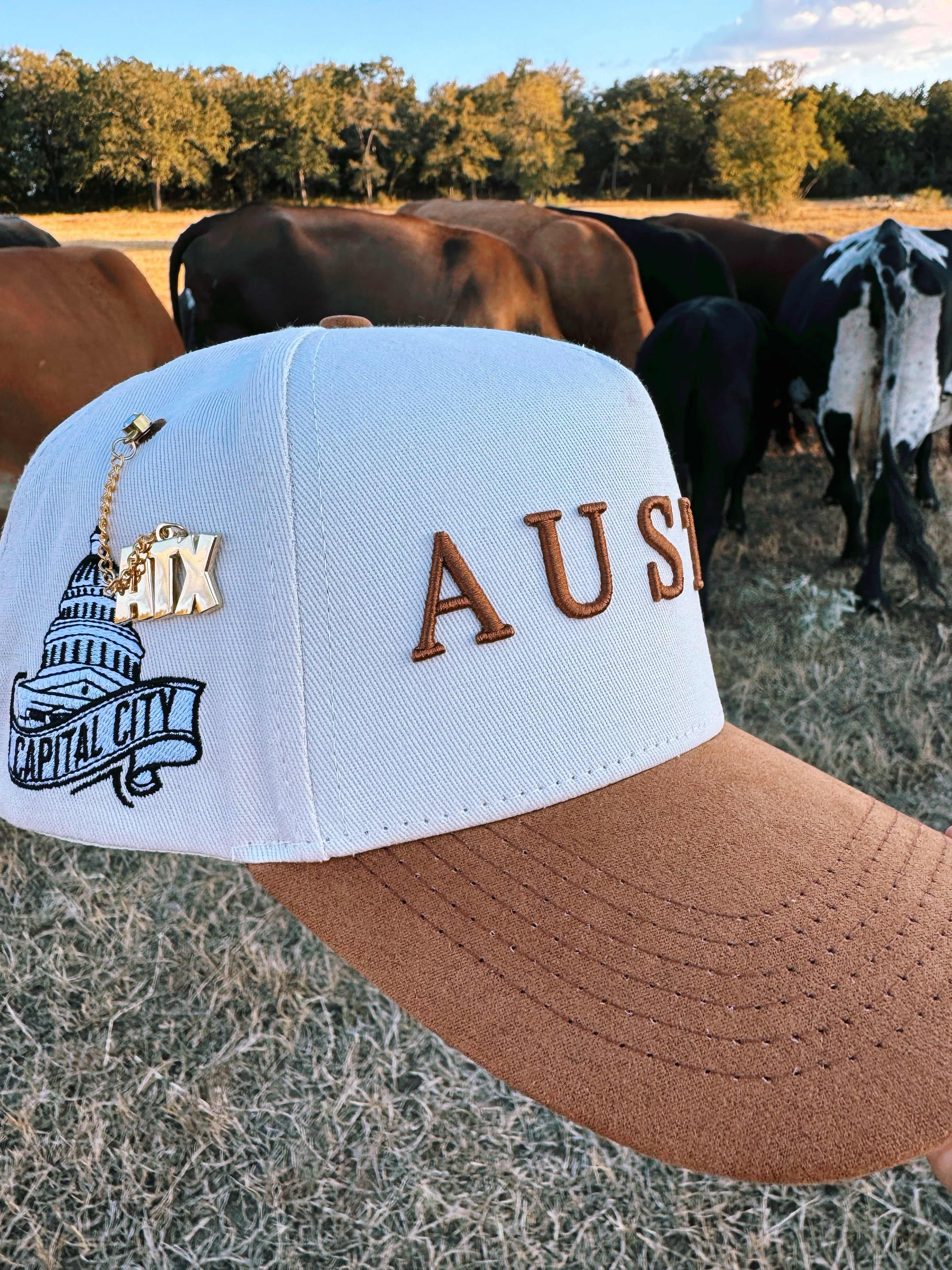 Suede Brim Snapback - Brown/Cream