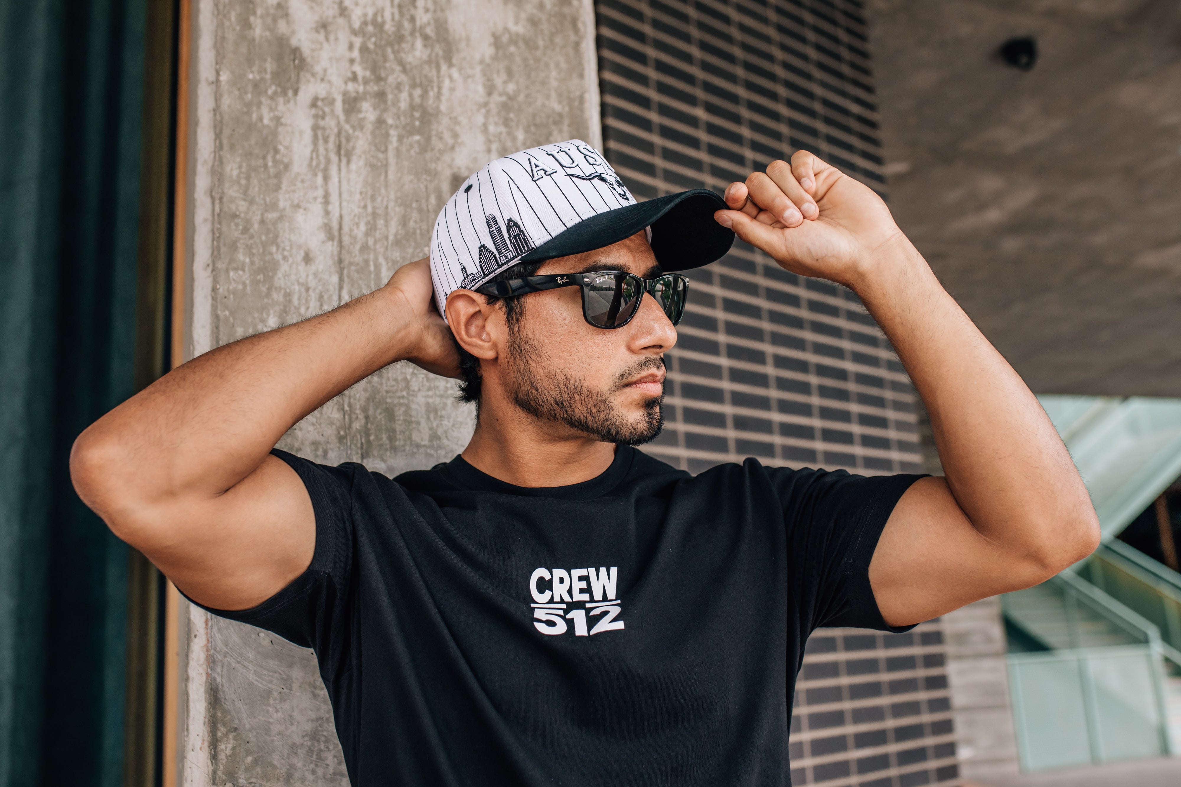 Black Pinstripe Longhorn Snapback