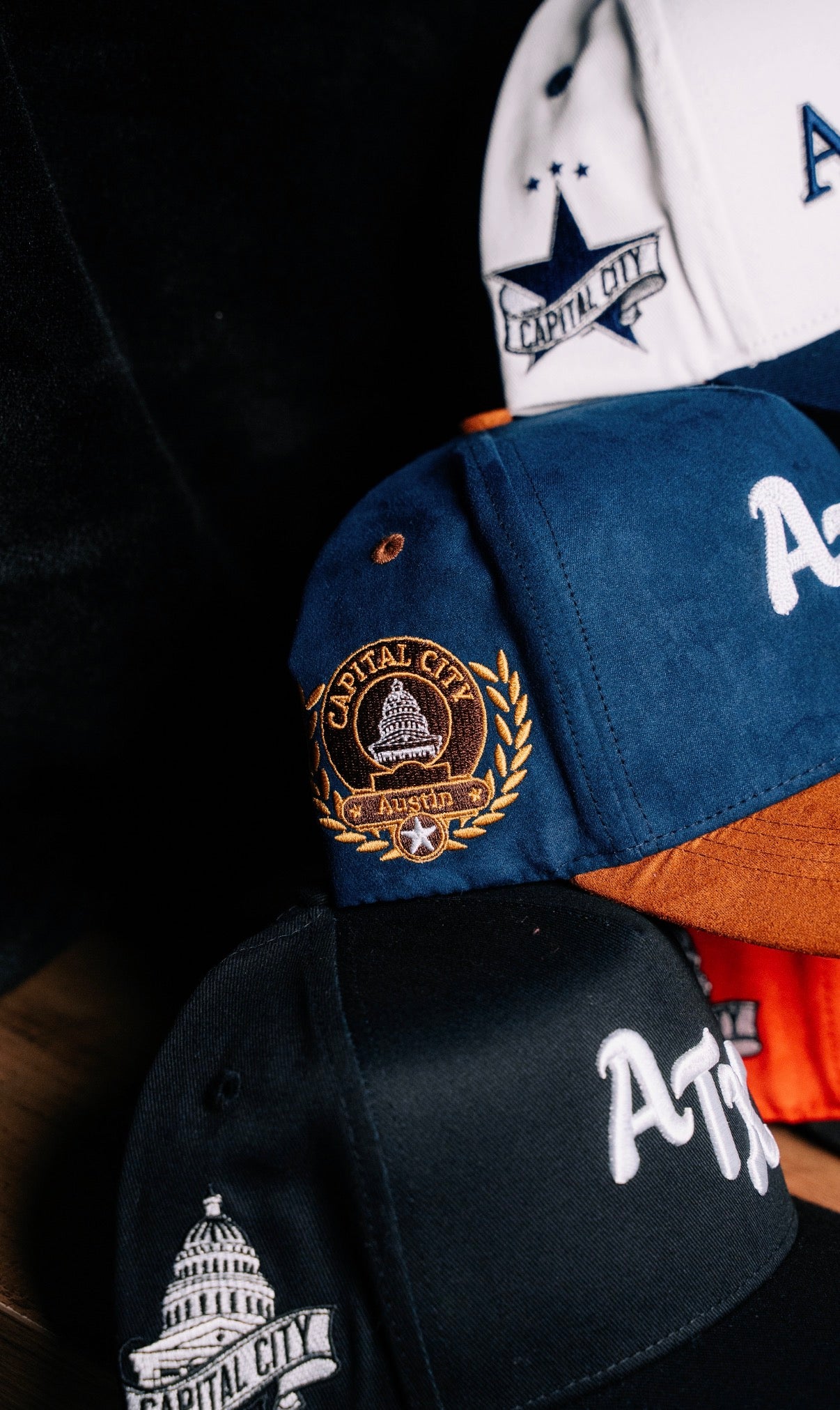 ATX Suede Snapback - Navy/Brown