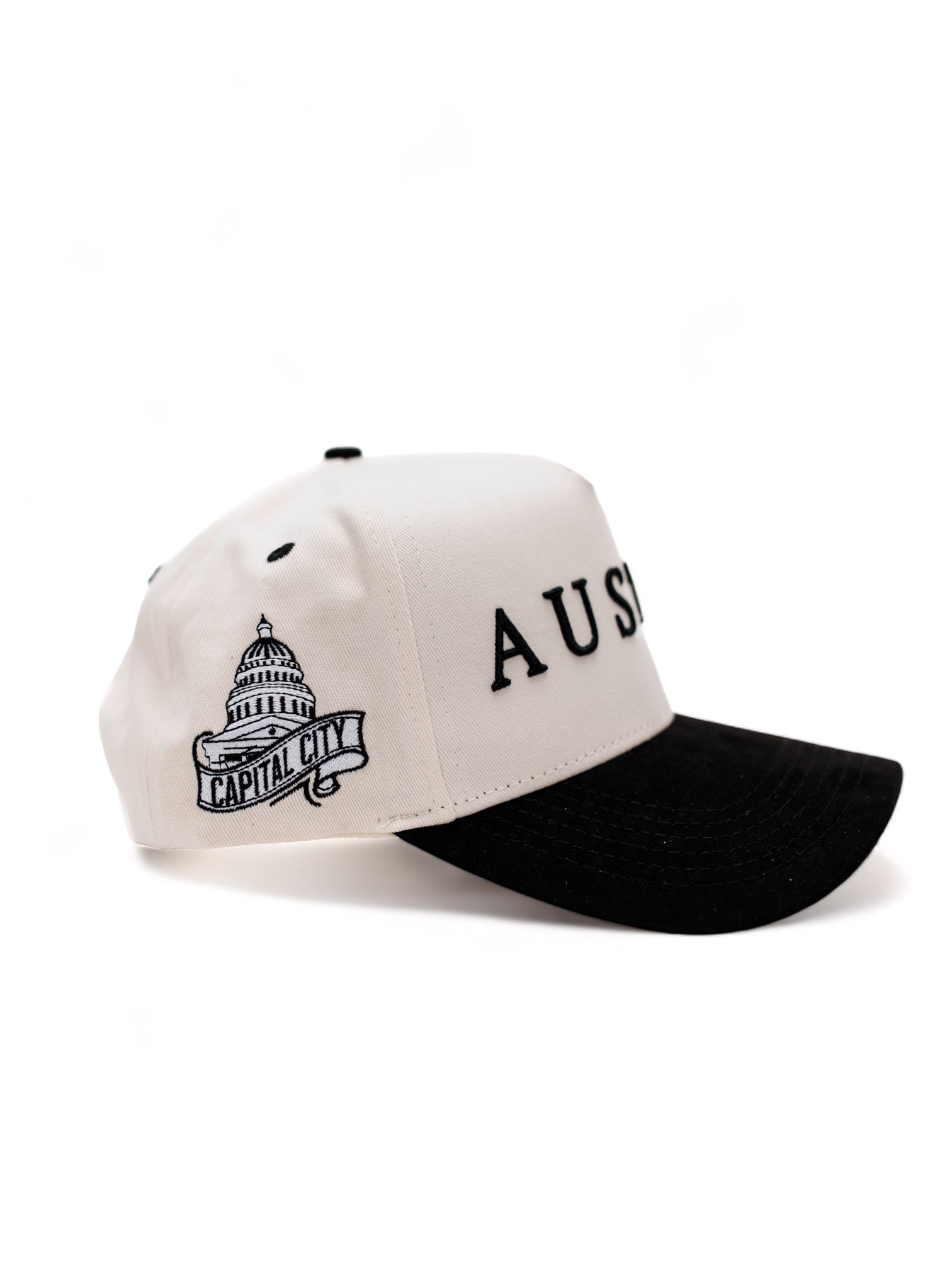 Suede Brim Snapback - Black/Cream