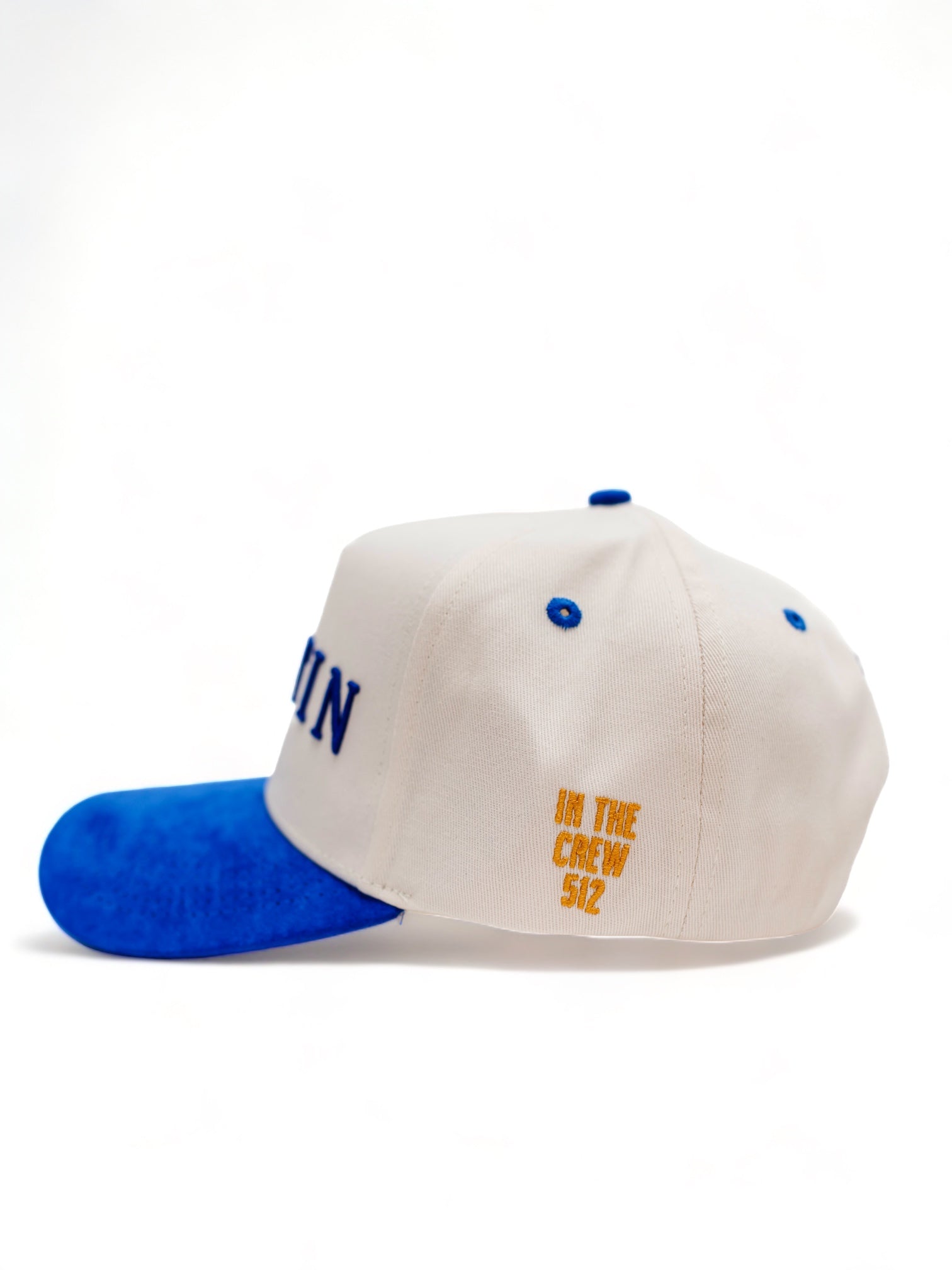 Suede Brim Snapback - Blue/Cream