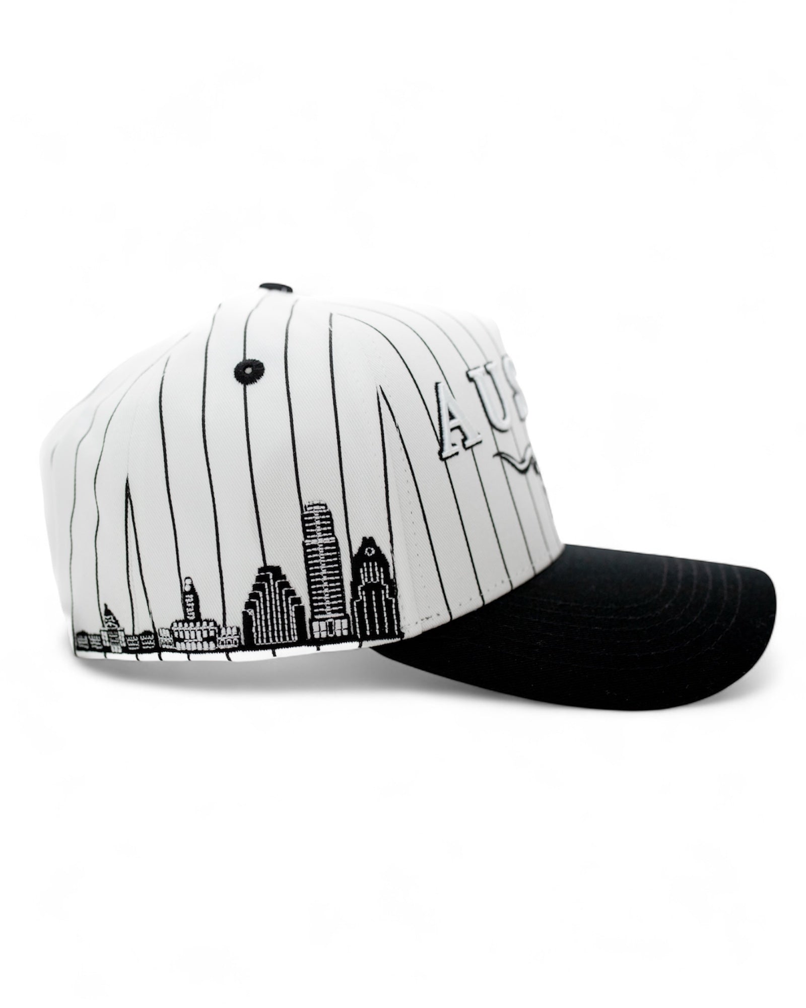 Black Pinstripe Longhorn Snapback