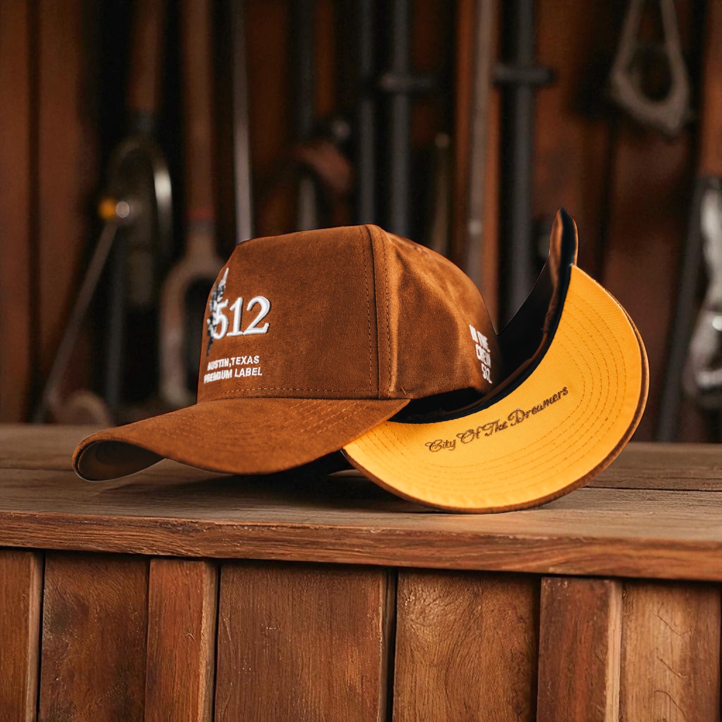 512 Angel Snapback - Brown Suede