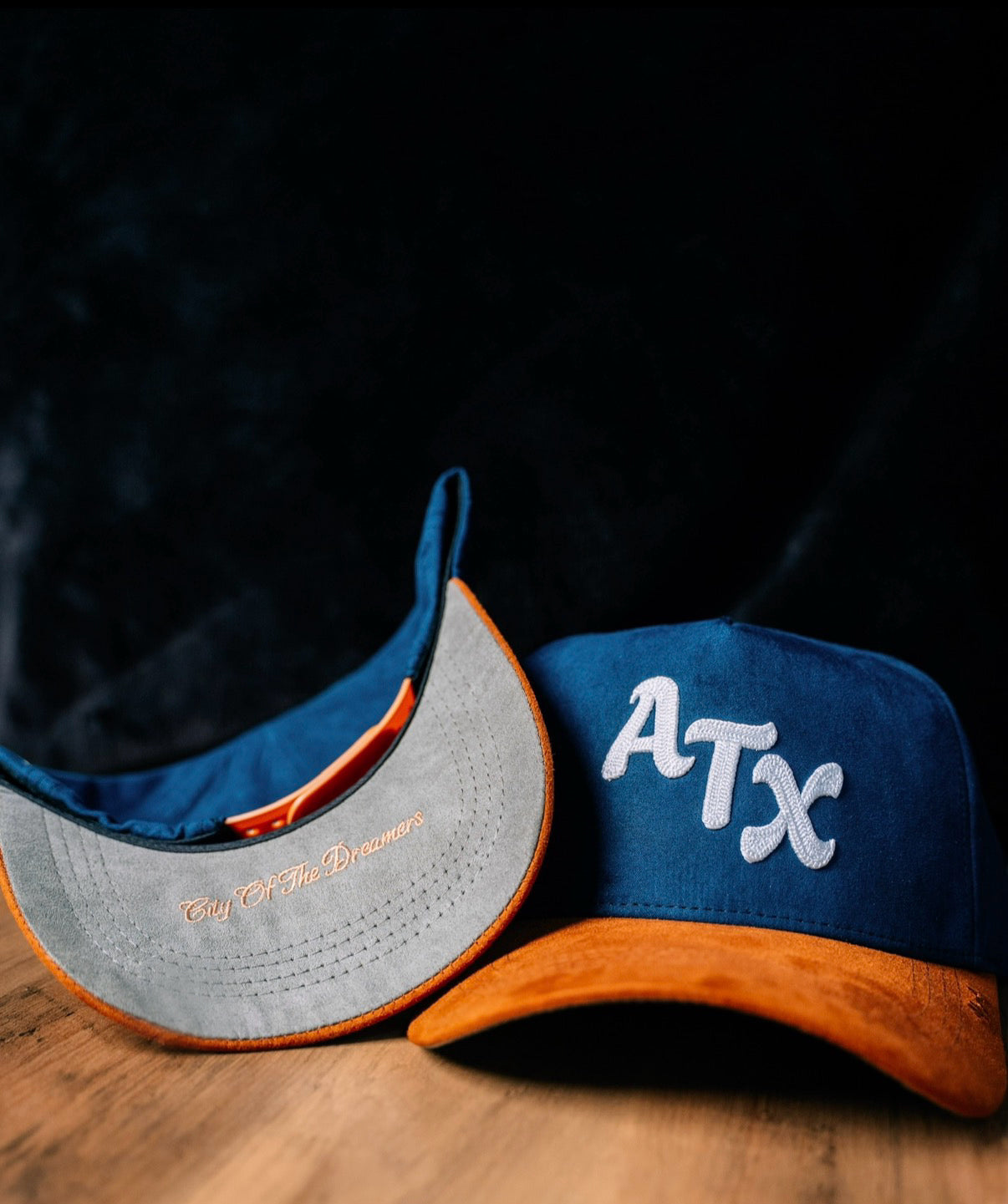ATX Suede Snapback - Navy/Brown