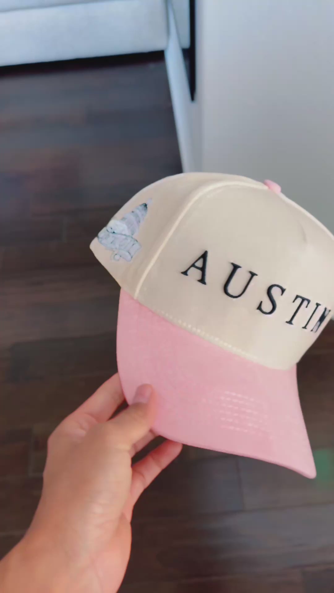 Suede Brim Snapback - Pink/Cream