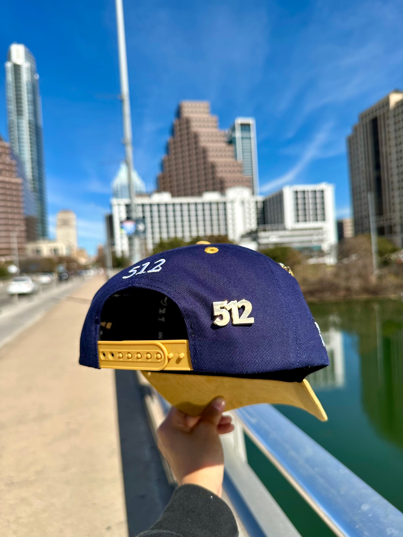 ATX Suede Brim Snapback - Navy/Tan