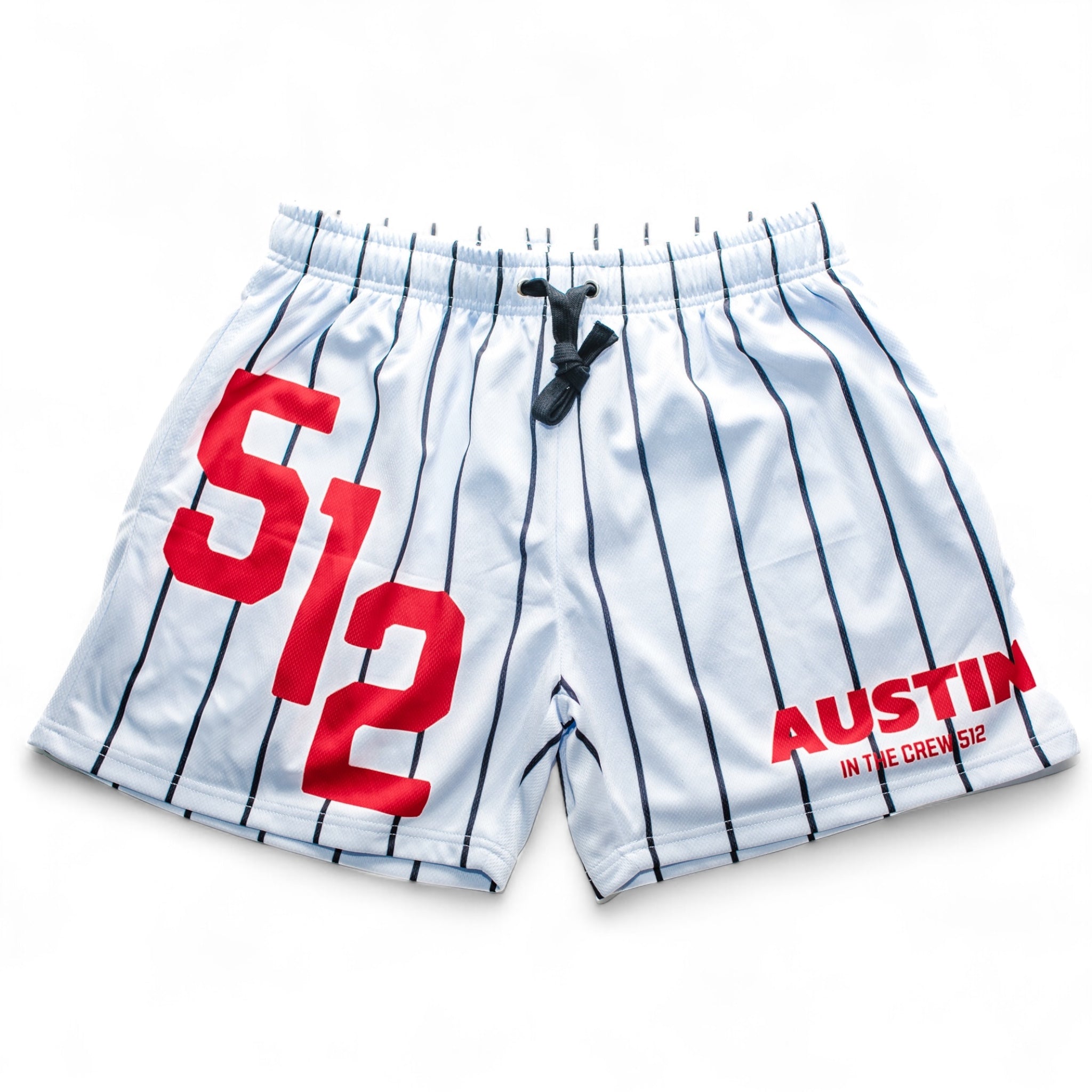 512 Crew Shorts - White/Red stripes