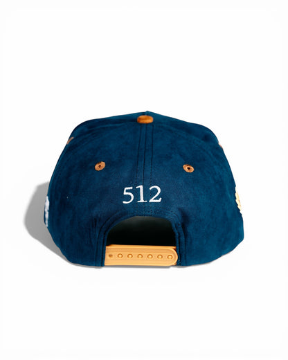 ATX Suede Snapback - Navy/Brown