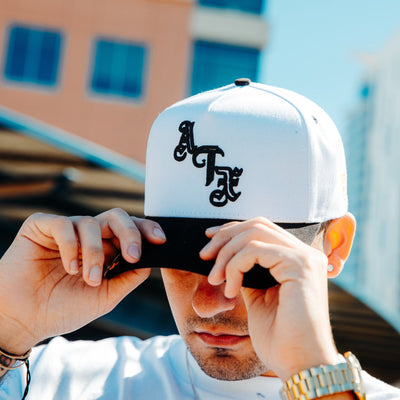 ATX Suede Brim Snapback - White/Black