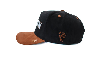 Austin Suede Snapback - Black/Brown