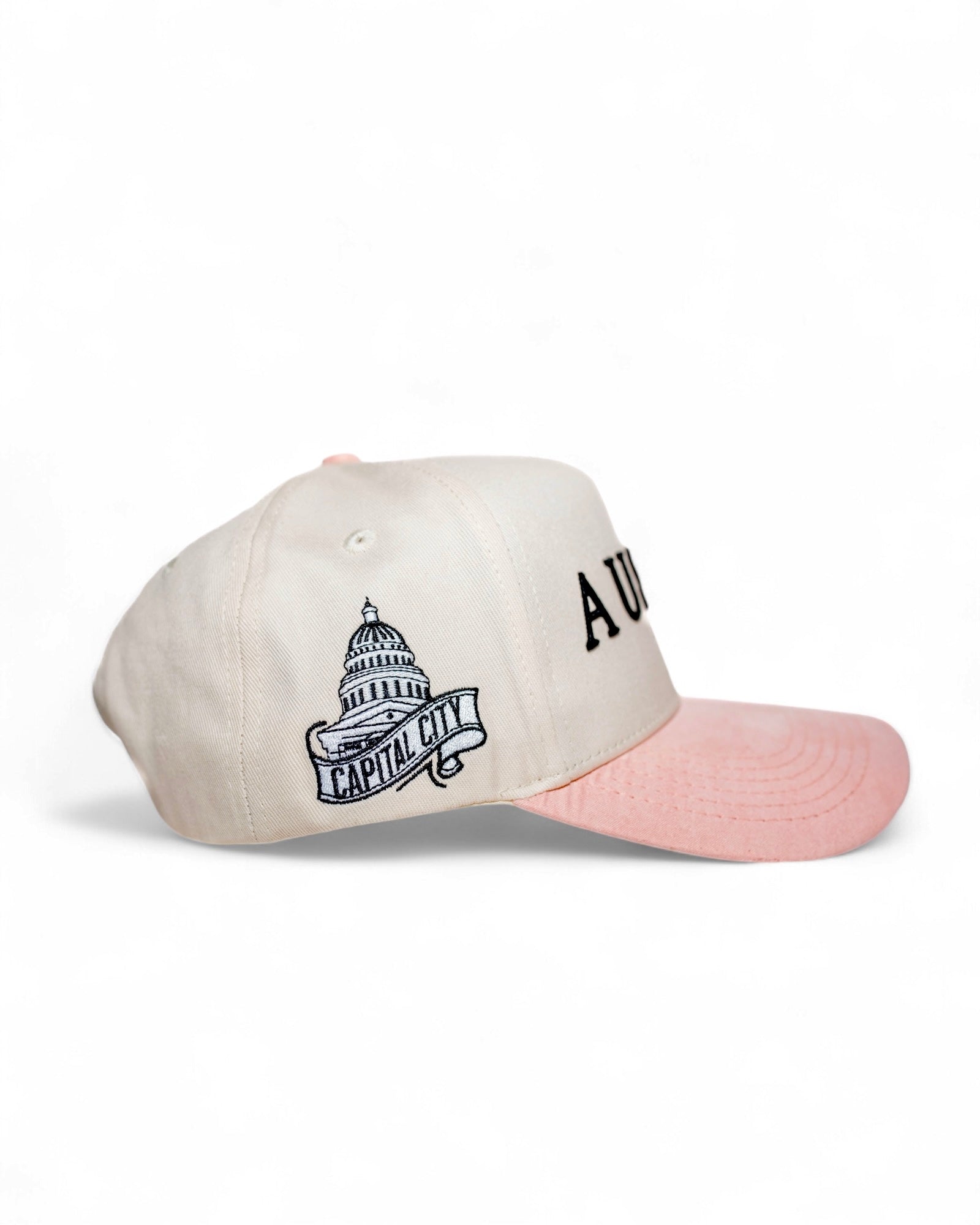 Suede Brim Snapback - Pink/Cream