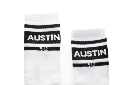 Austin 512 Crew Socks V2 - White