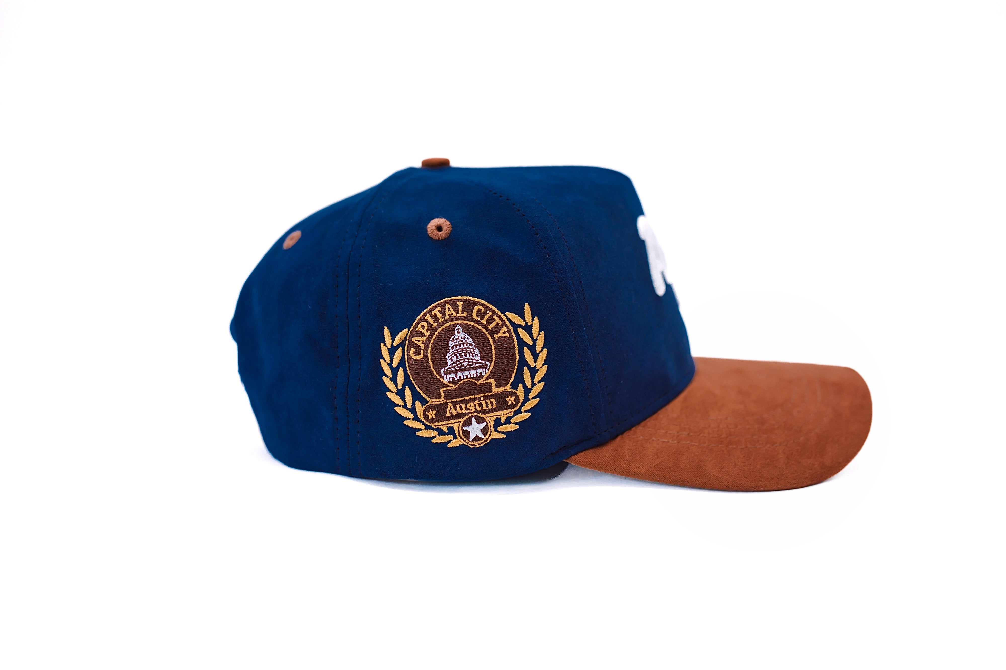 ATX Suede Snapback - Navy/Brown
