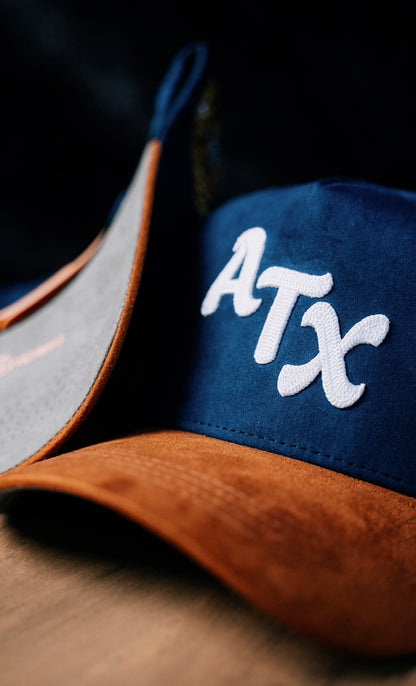 ATX Suede Snapback - Navy/Brown