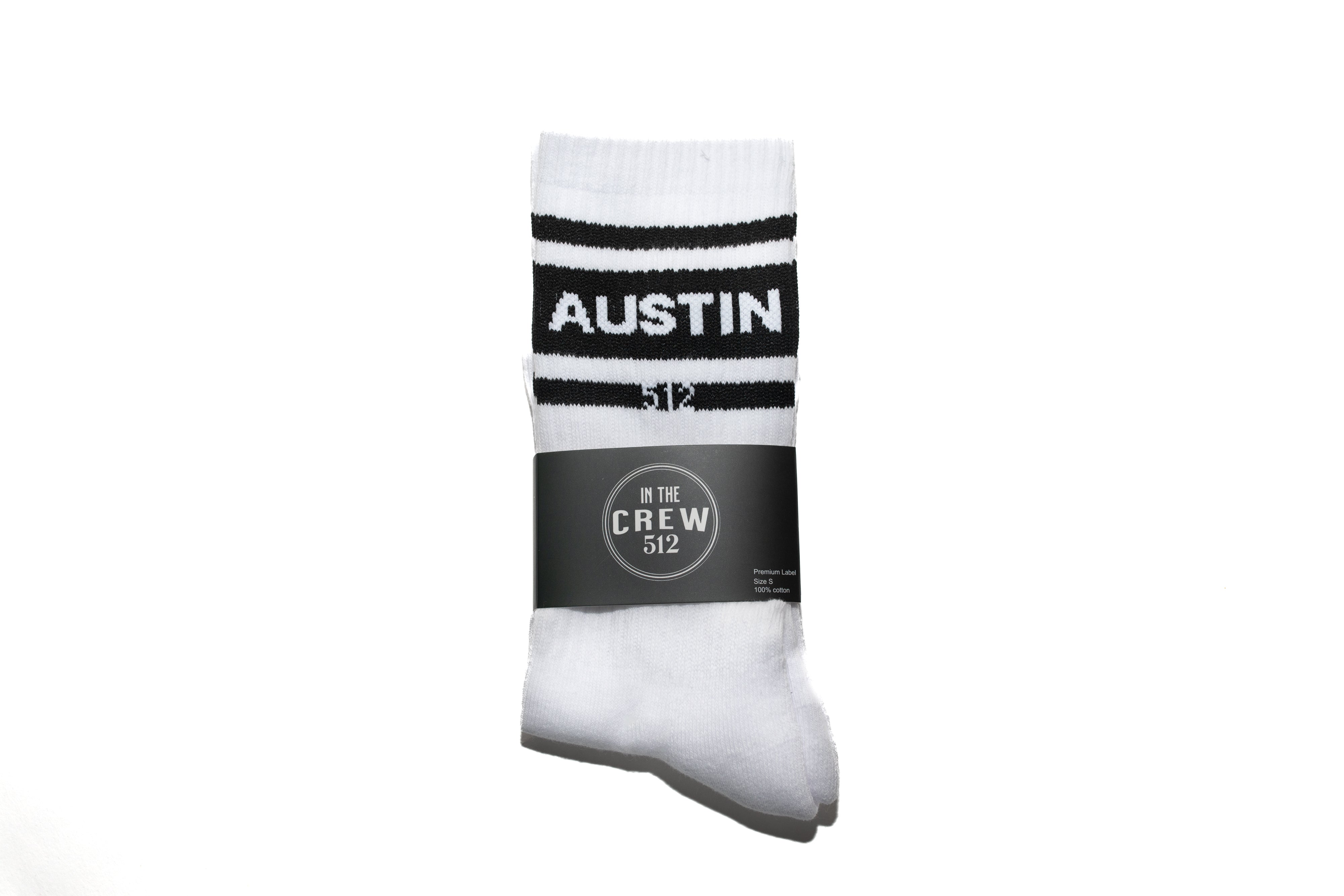 Austin 512 Crew Socks V2 - White