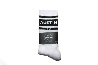 Austin 512 Crew Socks V2 - White