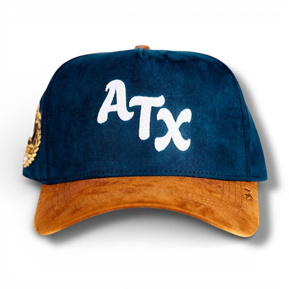 ATX Suede Snapback - Navy/Brown
