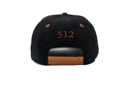 Austin Suede Snapback - Black/Brown