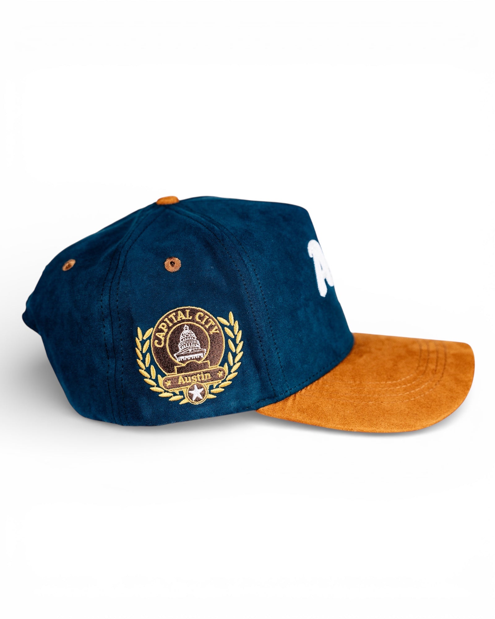 ATX Suede Snapback - Navy/Brown