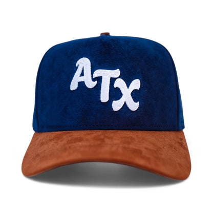 ATX Suede Snapback - Navy/Brown