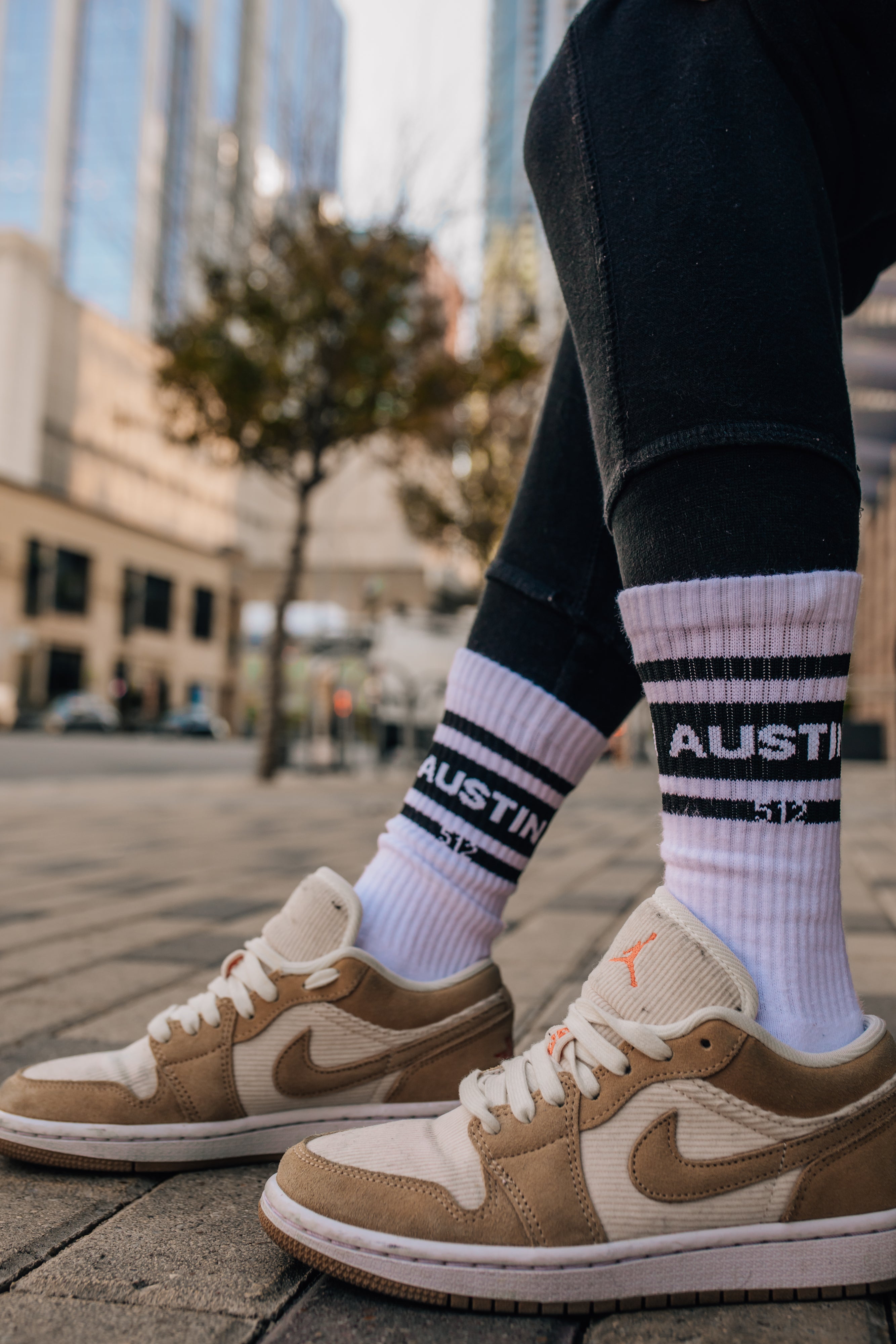 Austin 512 Crew Socks V2 - White