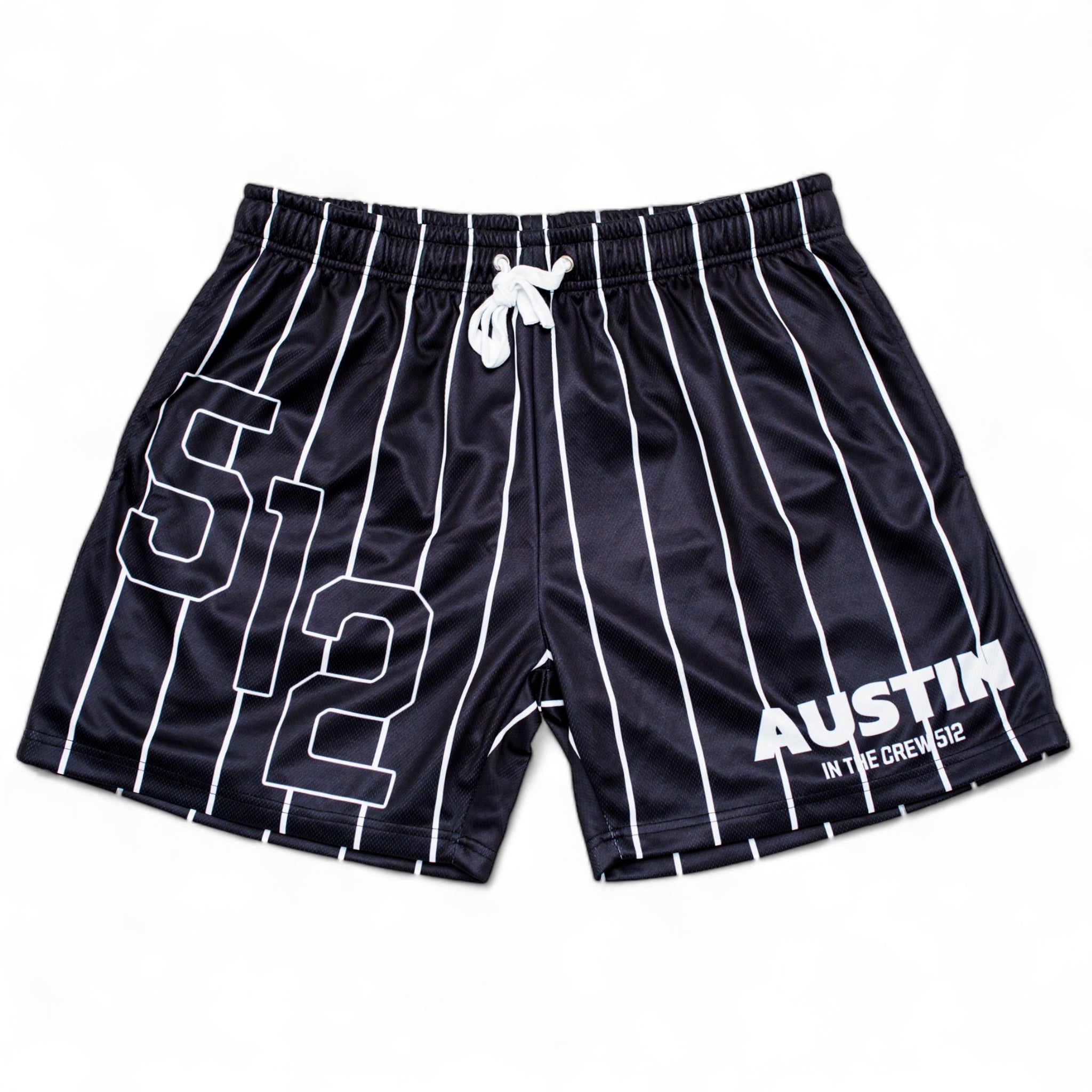 512 Crew Shorts - Black/white stripes