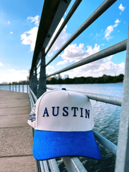 Suede Brim Snapback - Blue/Cream