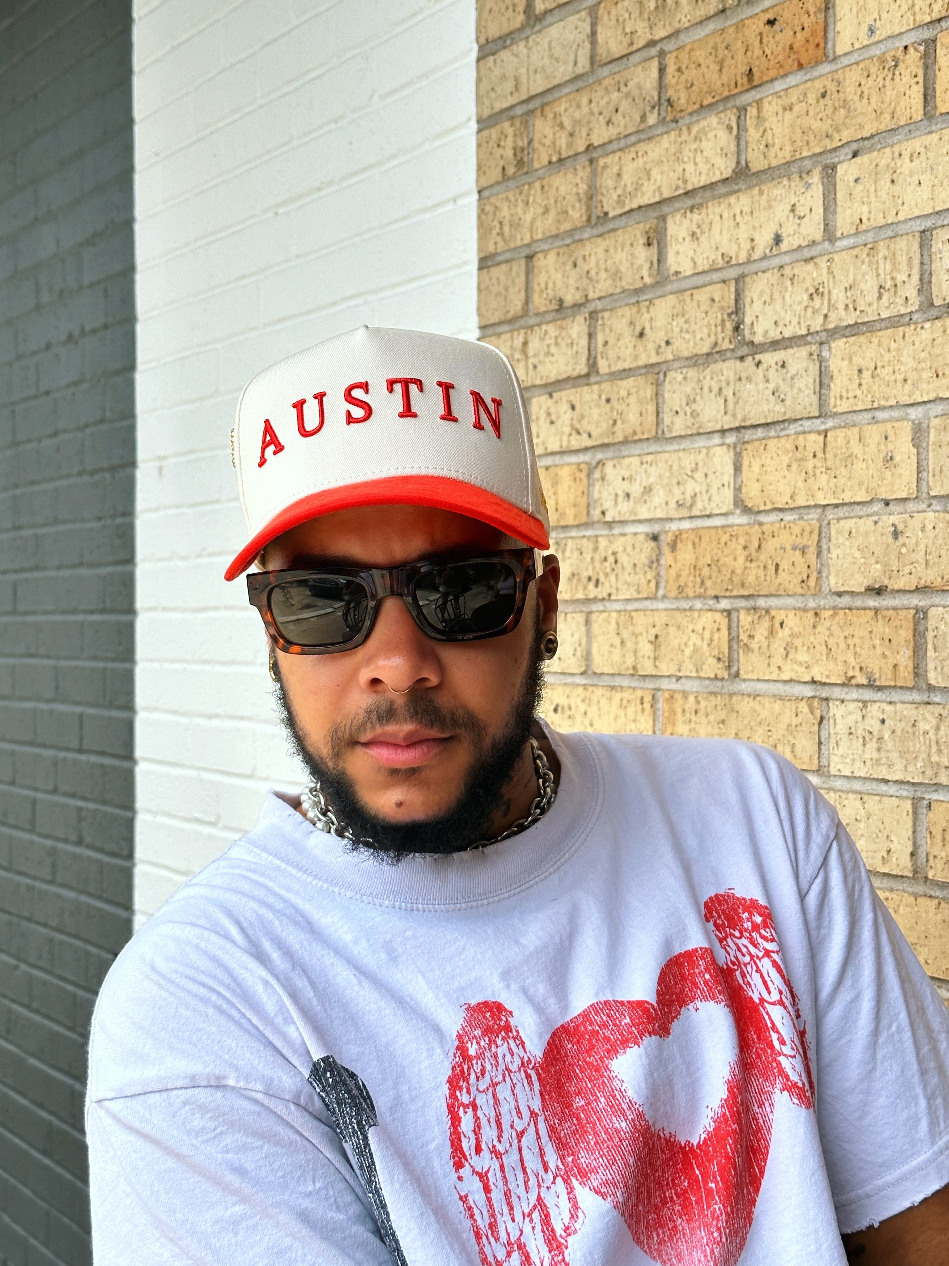 Suede Brim Snapback - Red/Cream