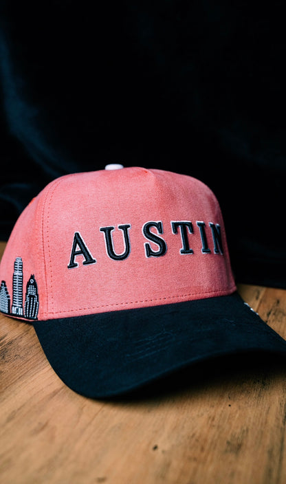 Austin Suede Snapback - Pink/Black