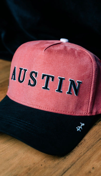 Austin Suede Snapback - Pink/Black