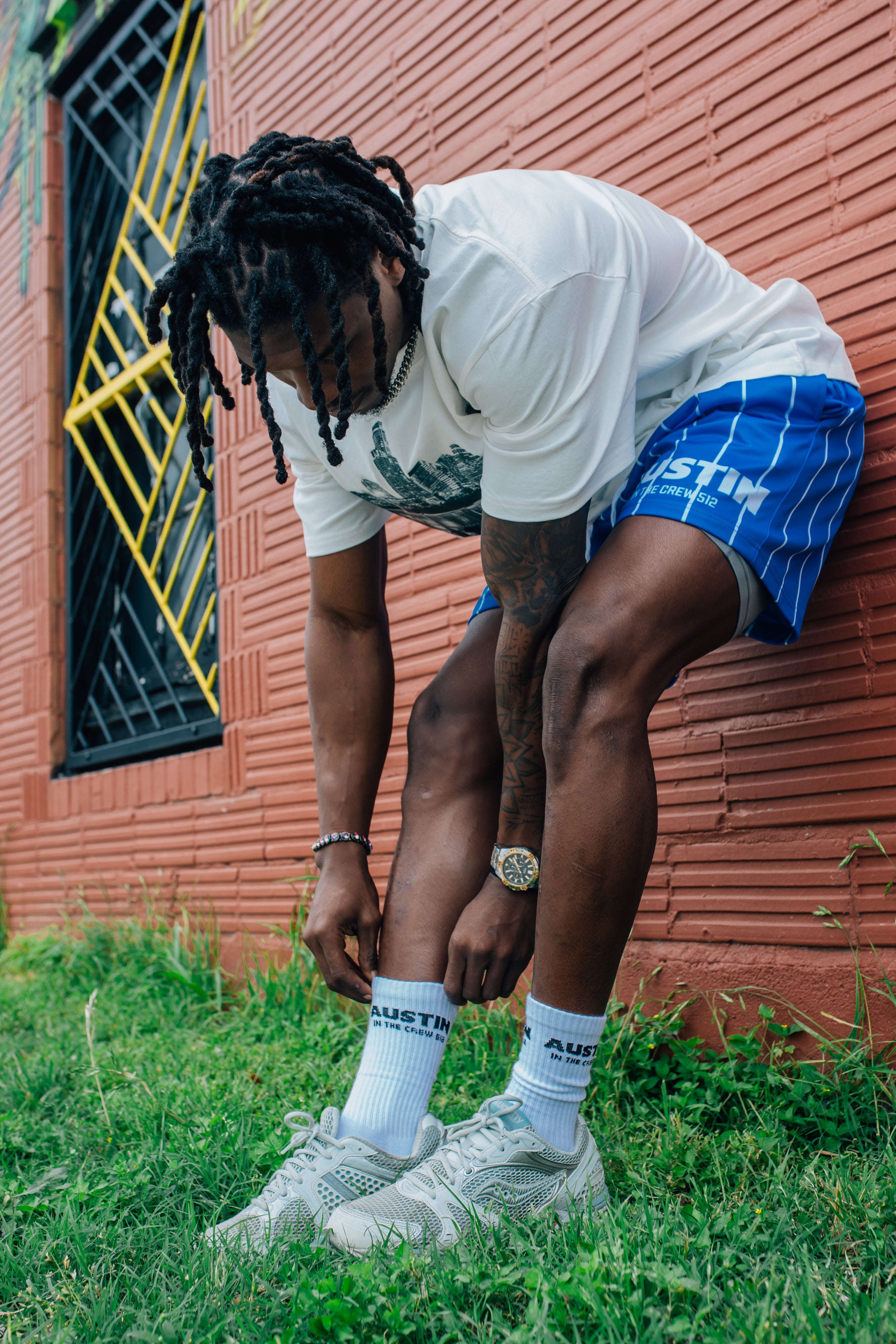 Austin 512 Crew Socks - White