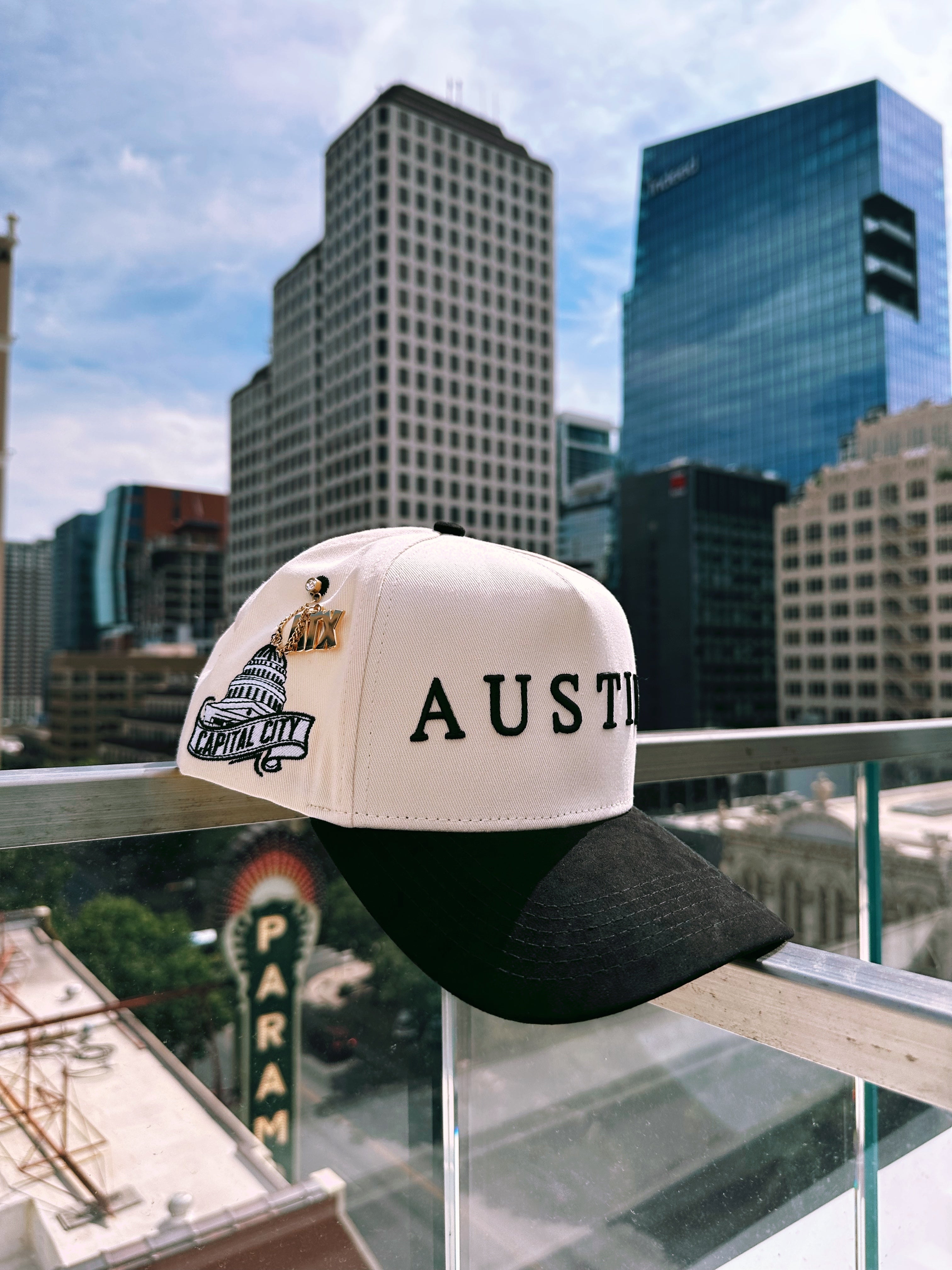 Suede Brim Snapback - Black/Cream