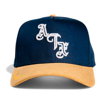 ATX Suede Brim Snapback - Navy/Tan