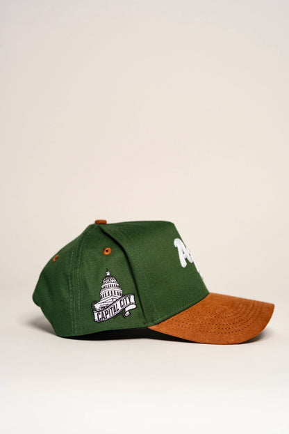 ATX Snapback - Forest Green/Brown Suede Brim