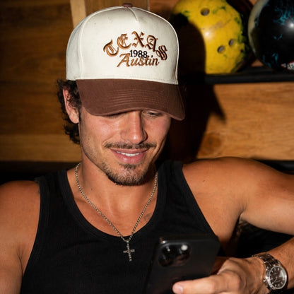 1988 TEXAS Snapback - Cream/Brown