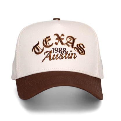 1988 TEXAS Snapback - Cream/Brown