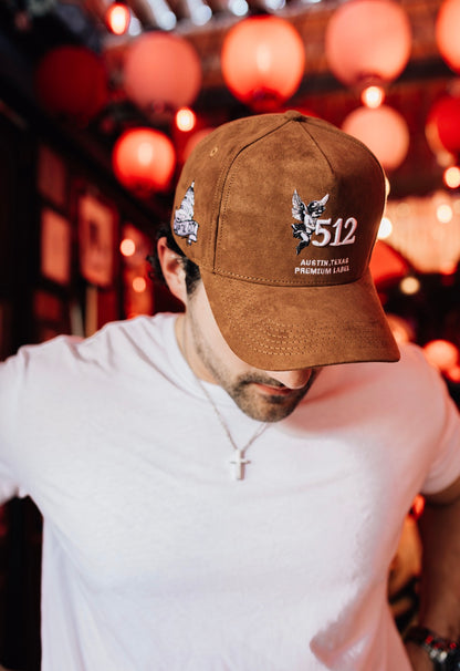 512 Angel Snapback - Brown Suede