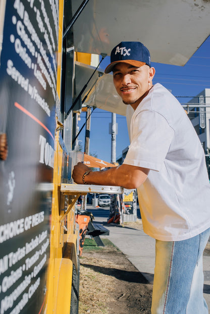 ATX Suede Snapback - Navy/Brown