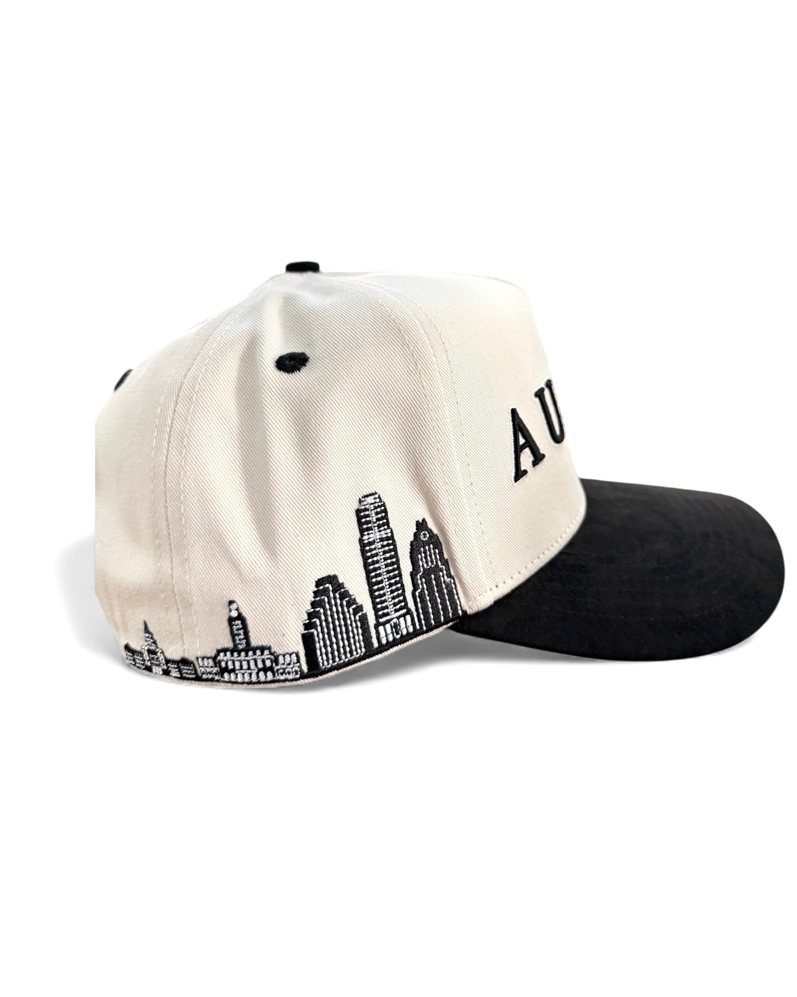 Suede Brim Snapback - Black/Cream