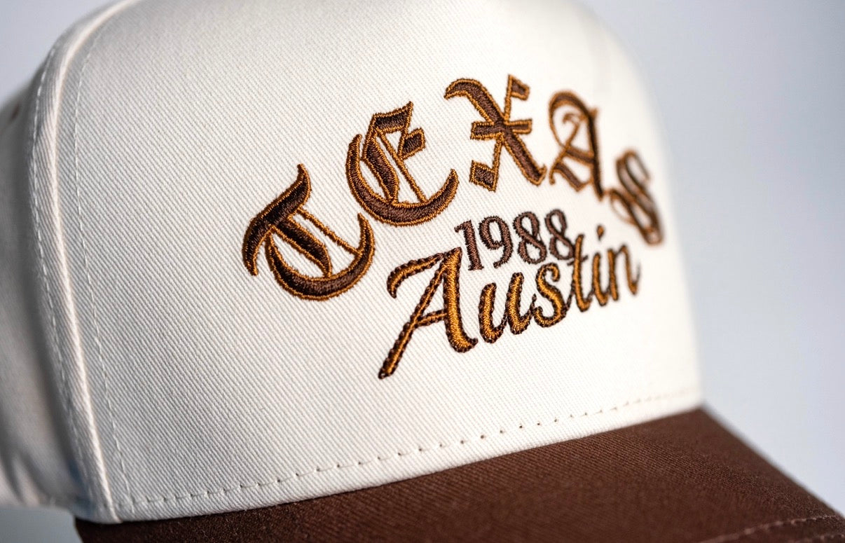 1988 TEXAS Snapback - Cream/Brown