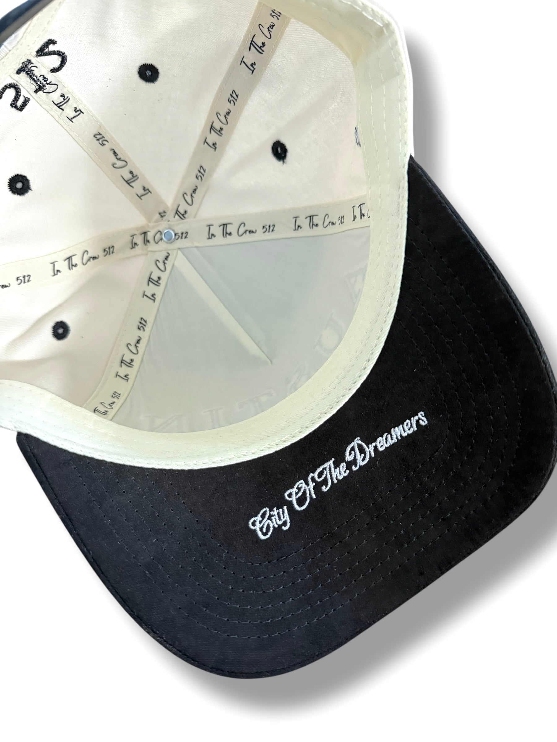 Suede Brim Snapback - Black/Cream
