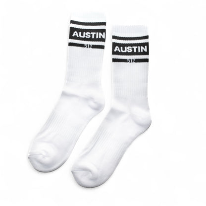 Austin 512 Crew Socks V2 - White