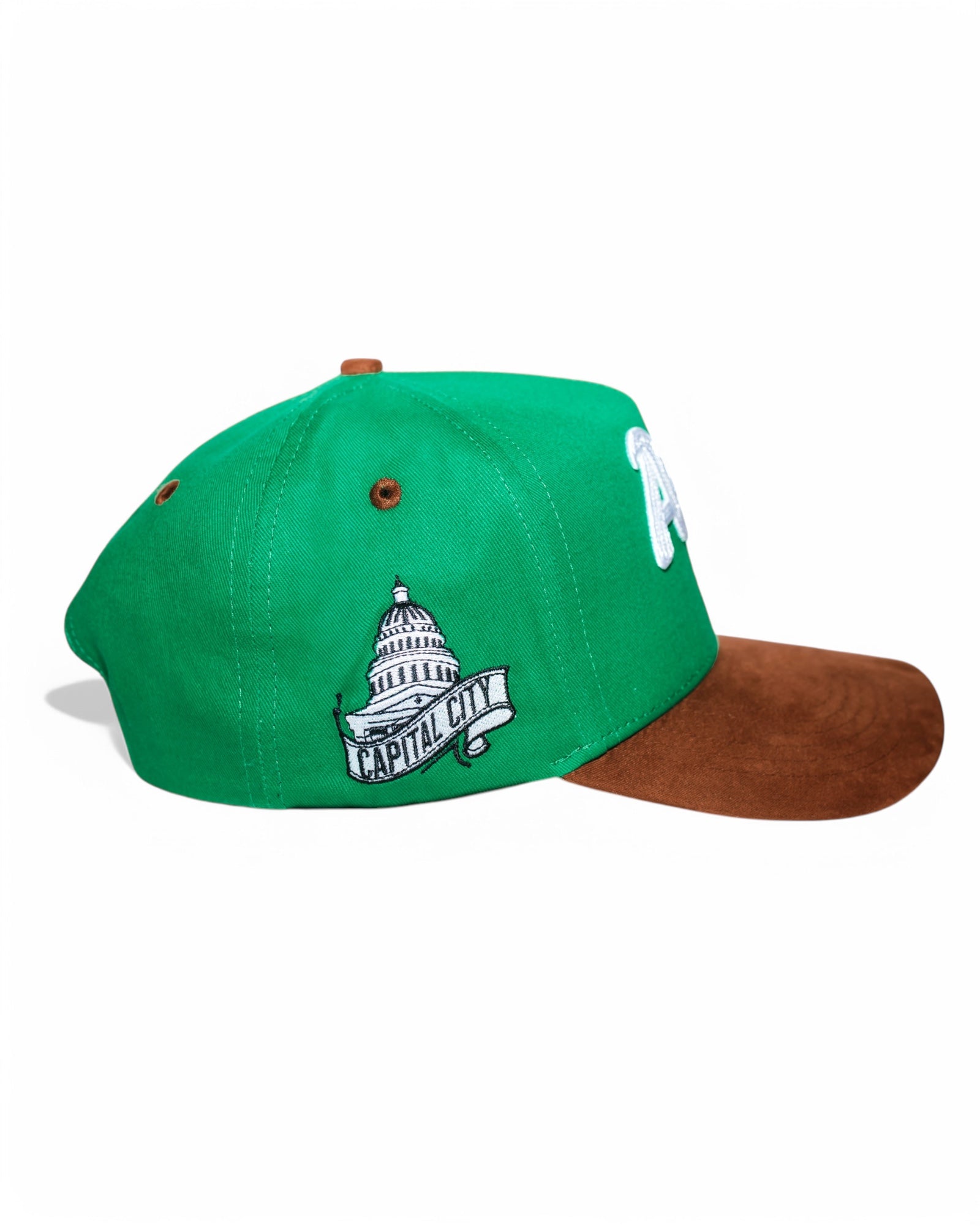 Suede Brim SnapBack - ATX Green/Brown